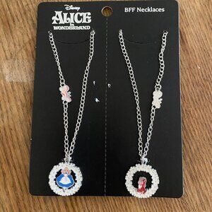 NEW Disney Alice In Wonderland Best Friend Necklace Set of 2